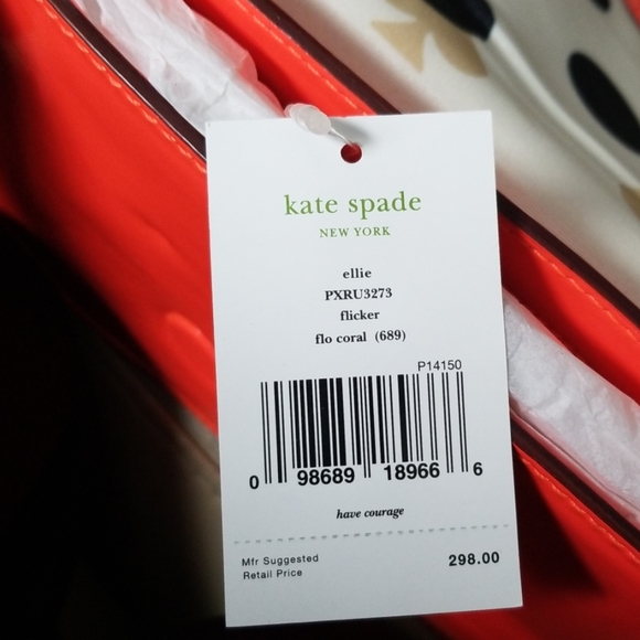 NEW Kate Spade fluorescent coral patent clutch - Picture 3 of 8